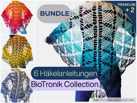 Crochet Pattern Bundle for Triangle Shawls | BioTronik Collection