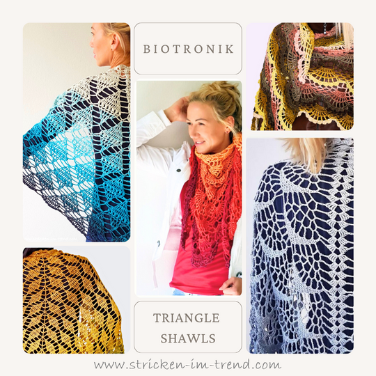 Crochet Pattern Bundle for Triangle Shawls | BioTronik Collection
