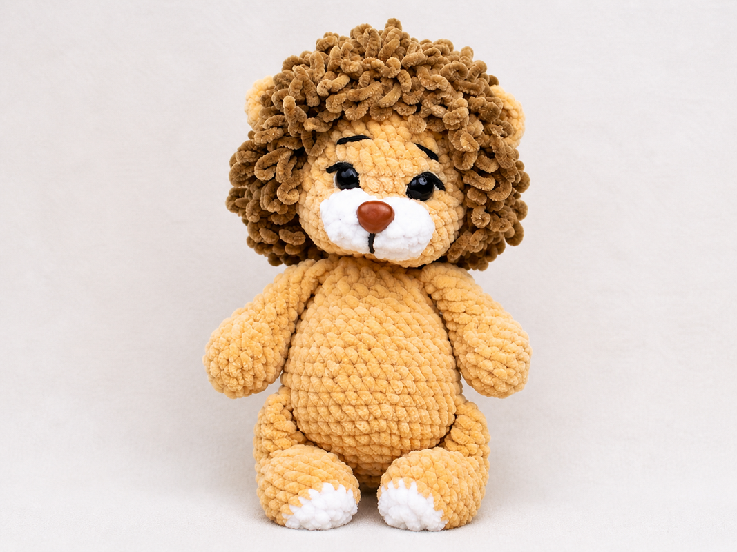 Häkelanleitung Löwe Noah – Amigurumi Kuscheltier aus Chenillegarn