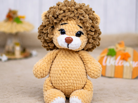 Häkelanleitung Löwe Noah – Amigurumi Kuscheltier aus Chenillegarn