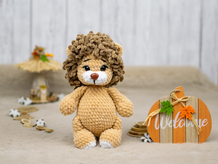 Häkelanleitung Löwe Noah – Amigurumi Kuscheltier aus Chenillegarn