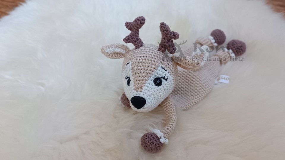 Daisy Deer: Anleitung (Deutsch) zum Häkeln von Reh-Schnuffeltieren