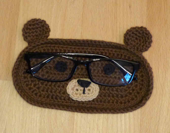Häkelanleitung Brillenablage Hund, Katze und Bär, Brillenschale