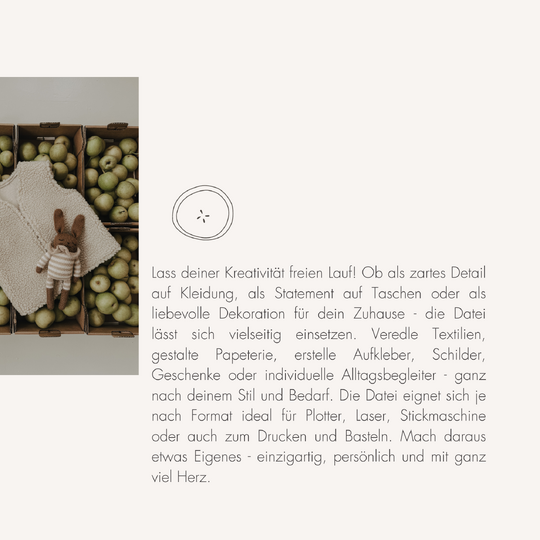 Plotter- und Laserdatei "BIRNE" - liebevoll gestaltete Zeichnung