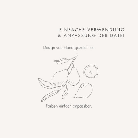 Plotter- und Laserdatei "BIRNE" - liebevoll gestaltete Zeichnung