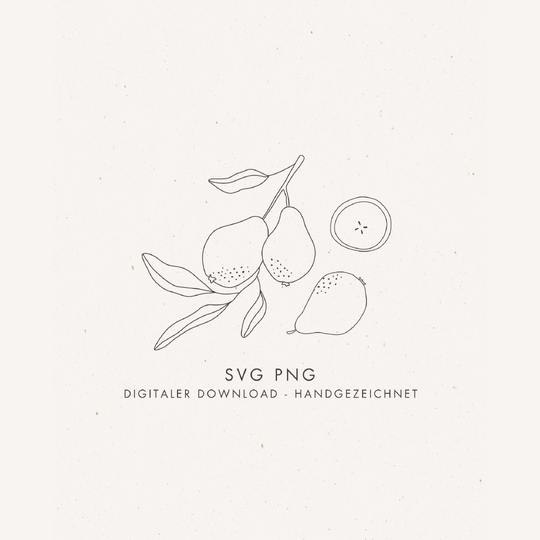 Plotter- und Laserdatei "BIRNE" - liebevoll gestaltete Zeichnung