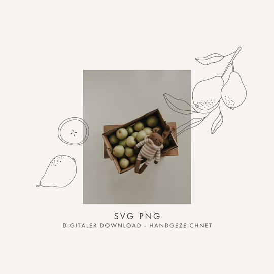 Plotter- und Laserdatei "BIRNE" - liebevoll gestaltete Zeichnung