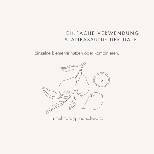 Plotter- und Laserdatei "BIRNE" - liebevoll gestaltete Zeichnung