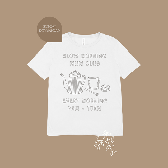 Plotter- und Laserdatei "SLOW MORNING" - liebevoll gestaltete Zeichnung