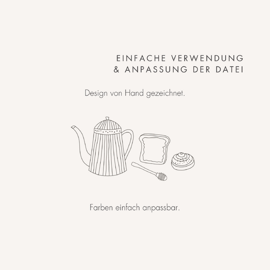 Plotter- und Laserdatei "SLOW MORNING" - liebevoll gestaltete Zeichnung