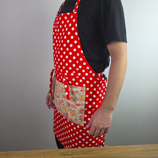 Polka Dot Apron – PDF Sewing Pattern with Pocket and Waist Ties