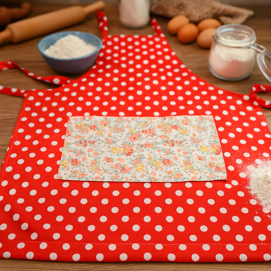 Polka Dot Apron – PDF Sewing Pattern with Pocket and Waist Ties