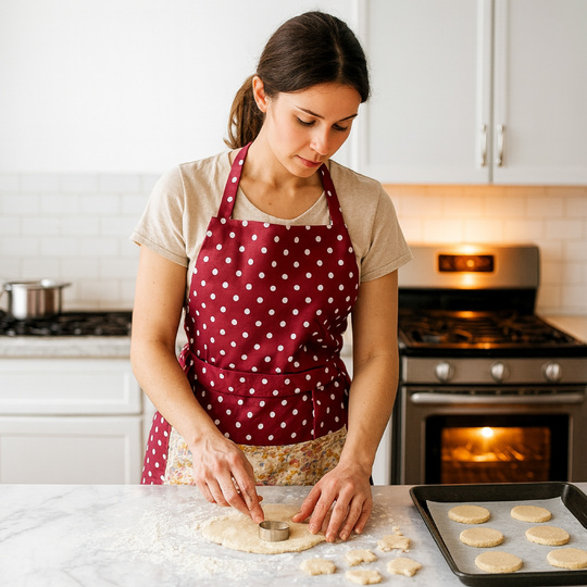 Polka Dot Apron – PDF Sewing Pattern with Pocket and Waist Ties