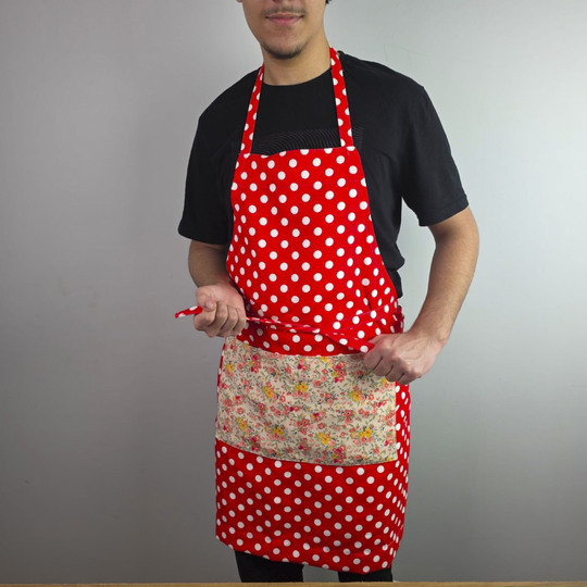 Polka Dot Apron – PDF Sewing Pattern with Pocket and Waist Ties