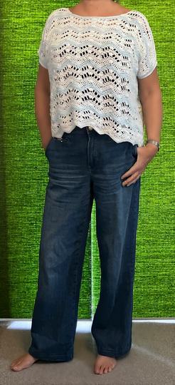 Shirt in Hellblau-Weiß - 4 Muster zur Auswahl- Häkelanleitung