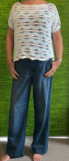 Shirt in Hellblau-Weiß - 4 Muster zur Auswahl- Häkelanleitung