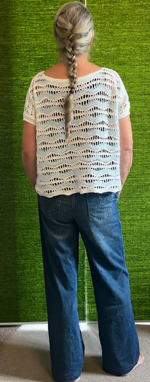 Shirt in Hellblau-Weiß - 4 Muster zur Auswahl- Häkelanleitung