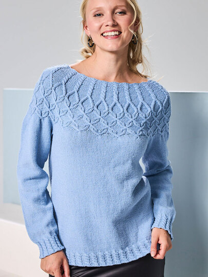 RUNDPASSENPULLI ELIANE, gestrickt