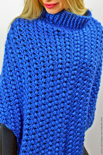 Crochet Pattern for Textured Poncho | Crochet Poncho MerinoSuperKid #7
