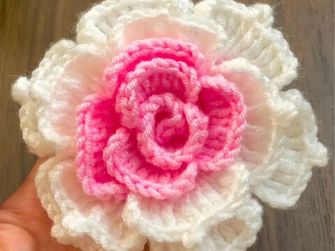 3D Multilayer Crochet Flower (Rose) – PDF Pattern Tutorial