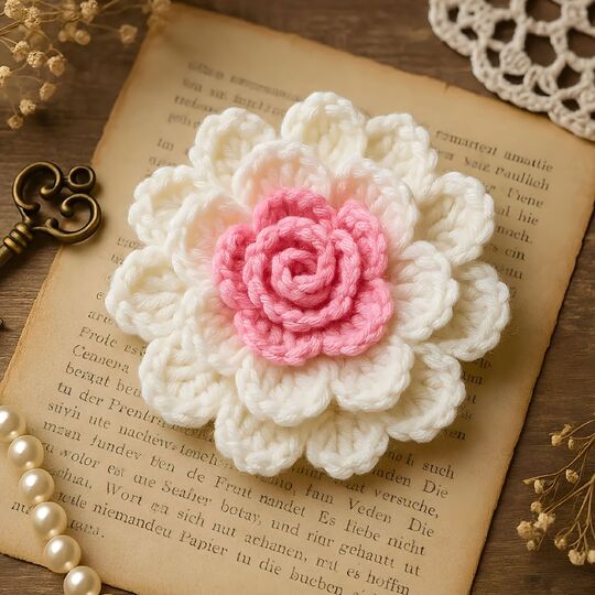 3D Multilayer Crochet Flower (Rose) – PDF Pattern Tutorial