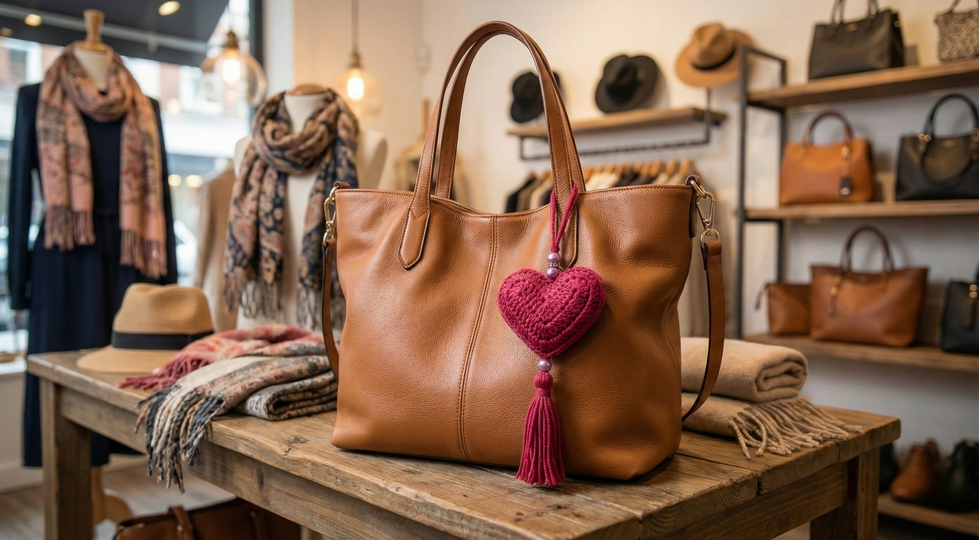 Häkelanleitung Herzanhänger mit Quaste – in 7 Sprachen