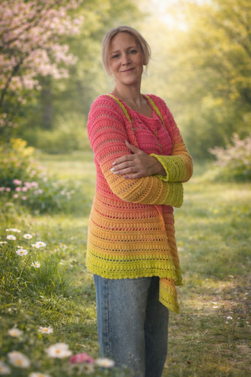 Häkelanleitung TwinSet "PinkySun" - Trägertop & Jacke