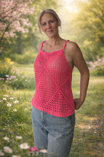 Häkelanleitung TwinSet "PinkySun" - Trägertop & Jacke