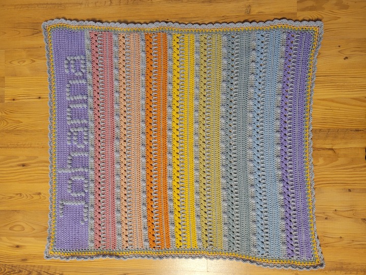 Häkel Anleitung Decke häkeln - personalisiert Namen Datum - von XS - XXL