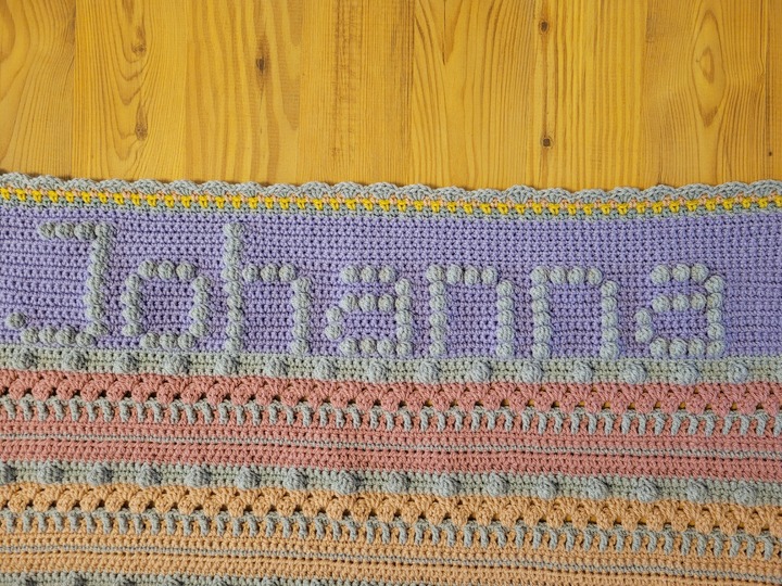 Häkel Anleitung Decke häkeln - personalisiert Namen Datum - von XS - XXL