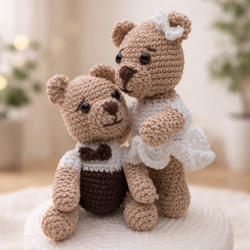 Häkelanleitung Teddy-Brautpaar - das perfekte Hochzeitsgeschenk