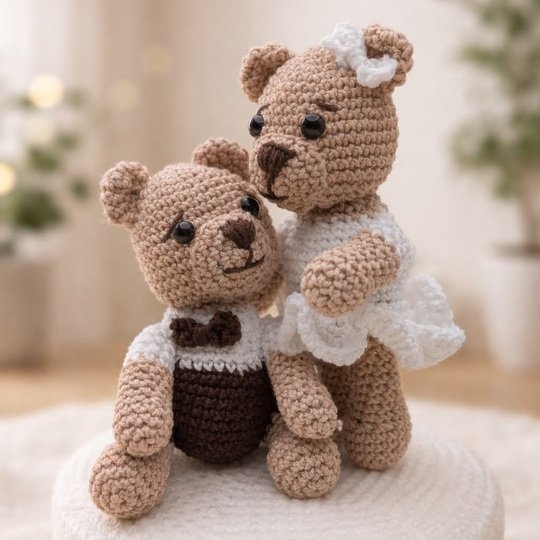 Häkelanleitung Teddy-Brautpaar - das perfekte Hochzeitsgeschenk