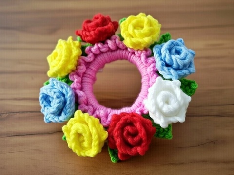 Häkelblumen Scrunchie Muster PDF + Video Tutorial | NonatyCrochet