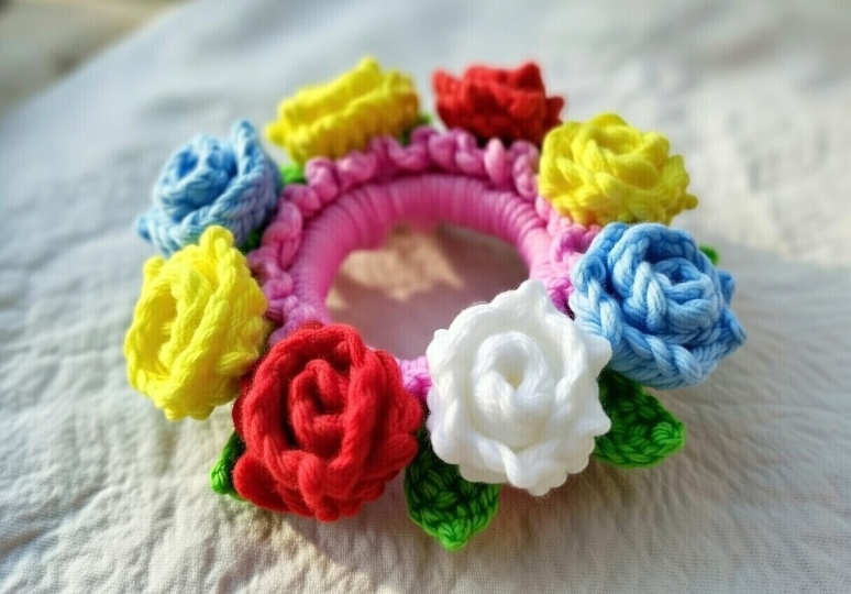 Häkelblumen Scrunchie Muster PDF + Video Tutorial | NonatyCrochet