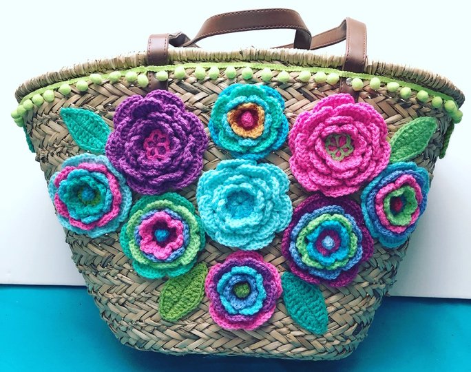 Häkelanleitung Boho Flowers Blumen, mehrlagige Blüten, 3D-Blumen PDF