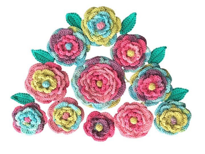 Häkelanleitung Boho Flowers Blumen, mehrlagige Blüten, 3D-Blumen PDF