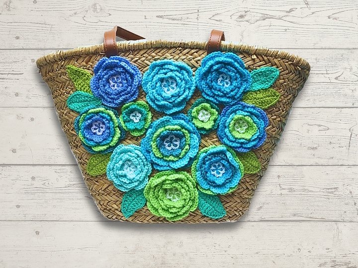 Häkelanleitung Boho Flowers Blumen, mehrlagige Blüten, 3D-Blumen PDF