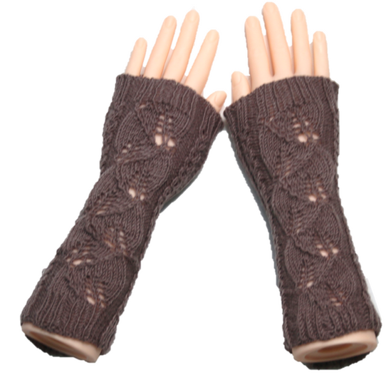 Leaf pattern arm warmers No. 013