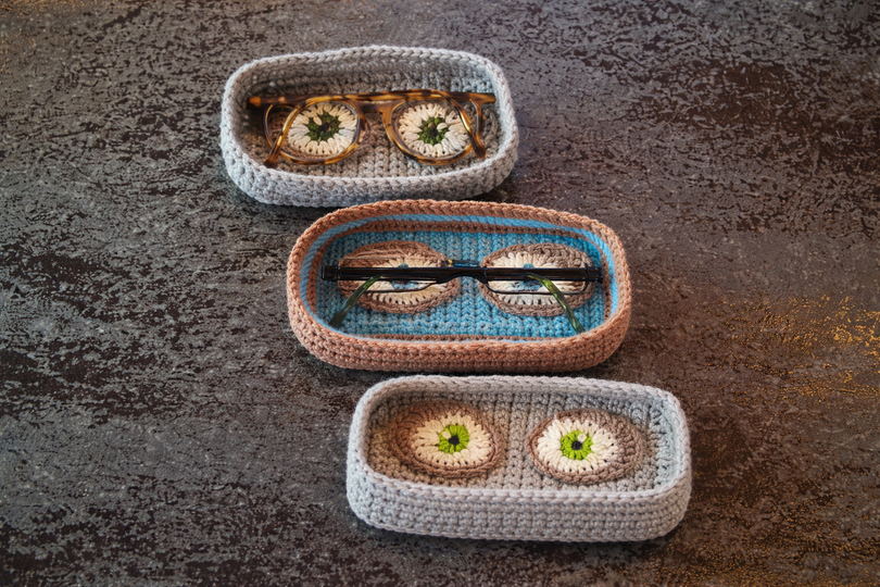 Witzige Brillen-Ablageschale mit Augen