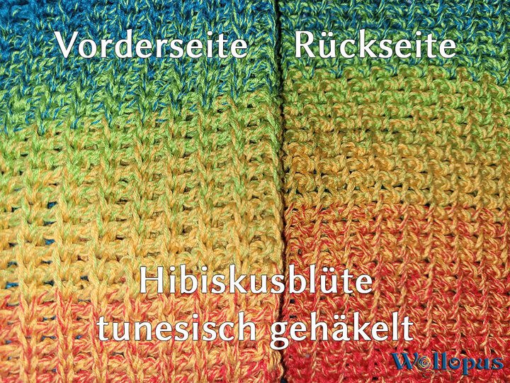 Tuch Hibiskusblüte, tunesisch gehäkelt
