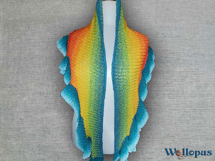 Tuch Hibiskusblüte, tunesisch gehäkelt