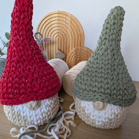 Häkelanleitung Wichtelkorb, Aufbewahrungskorb mit Deckel/Hut im Strickstich