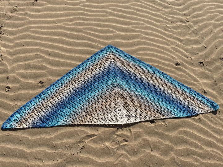 Anleitung schönes Häkeltuch blau-braun 180cm x 90cm - für Fortgeschrittene