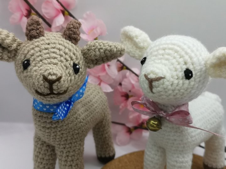 2in1: Lamb + Baby Goat - crochet pattern by NiggyArts