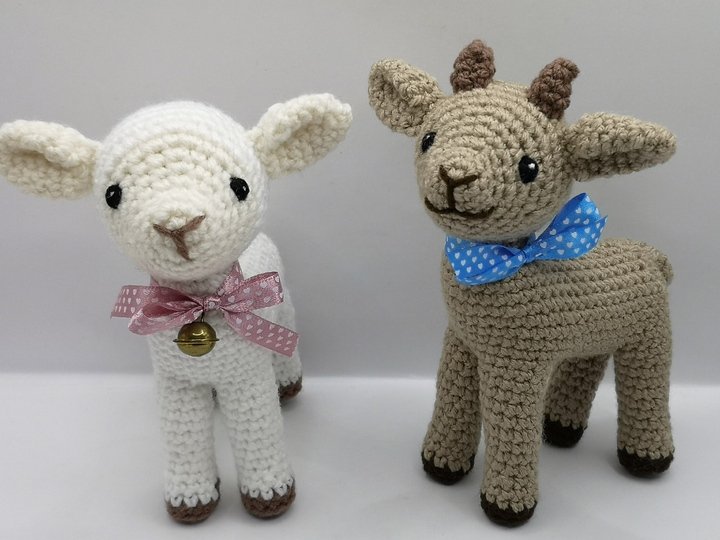 2in1: Lamb + Baby Goat - crochet pattern by NiggyArts