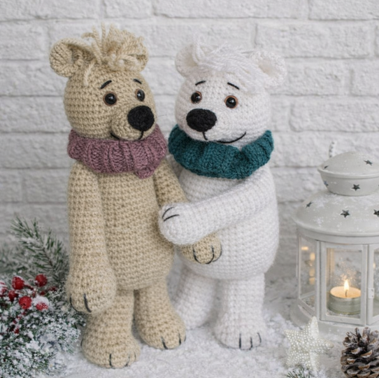 Häkelanleitung Eisbären Freunde Ole und Ben