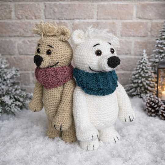 Häkelanleitung Eisbären Freunde Ole und Ben