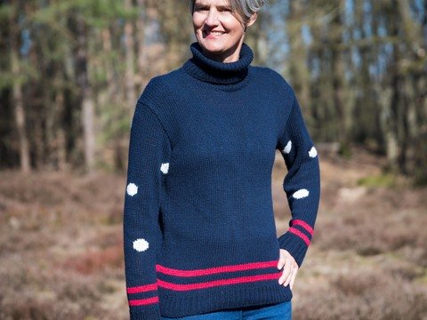 Strickanleitung Rollkragen-Pullover "Store Belt"