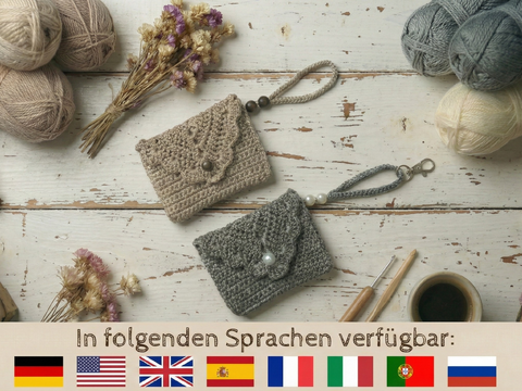 Crochet Pattern Small Wallet – 2 Compartments & Decorative Shell Edge
