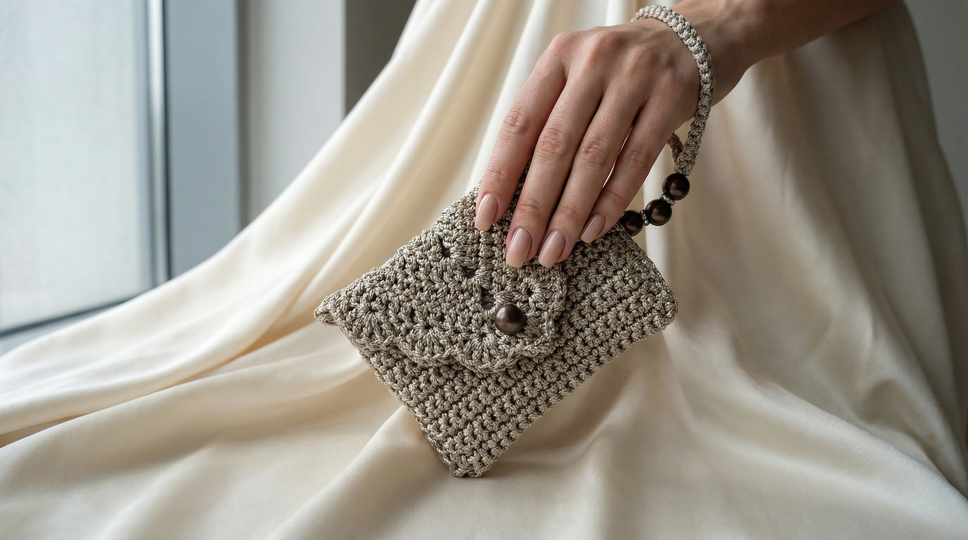 Crochet Pattern Small Wallet – 2 Compartments & Decorative Shell Edge